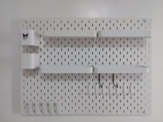 (Preloved) Ikea Skadis White Pegboard with accessories - sold as package only