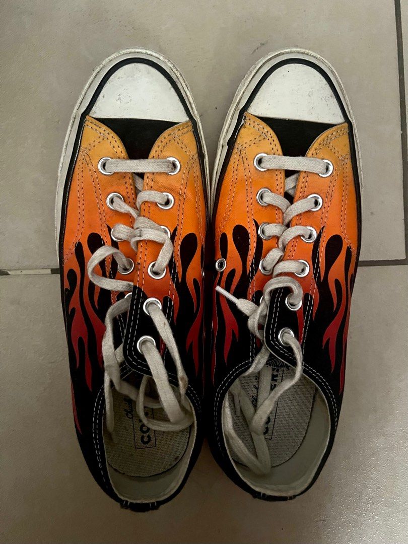 RUSH SALE ORIGINAL AUTHENTIC CONVERSE CHUCK TAYLOR 70 LOW ARCHIVAL FLAMES PRINT Men s Fashion Footwear Sneakers on Carousell