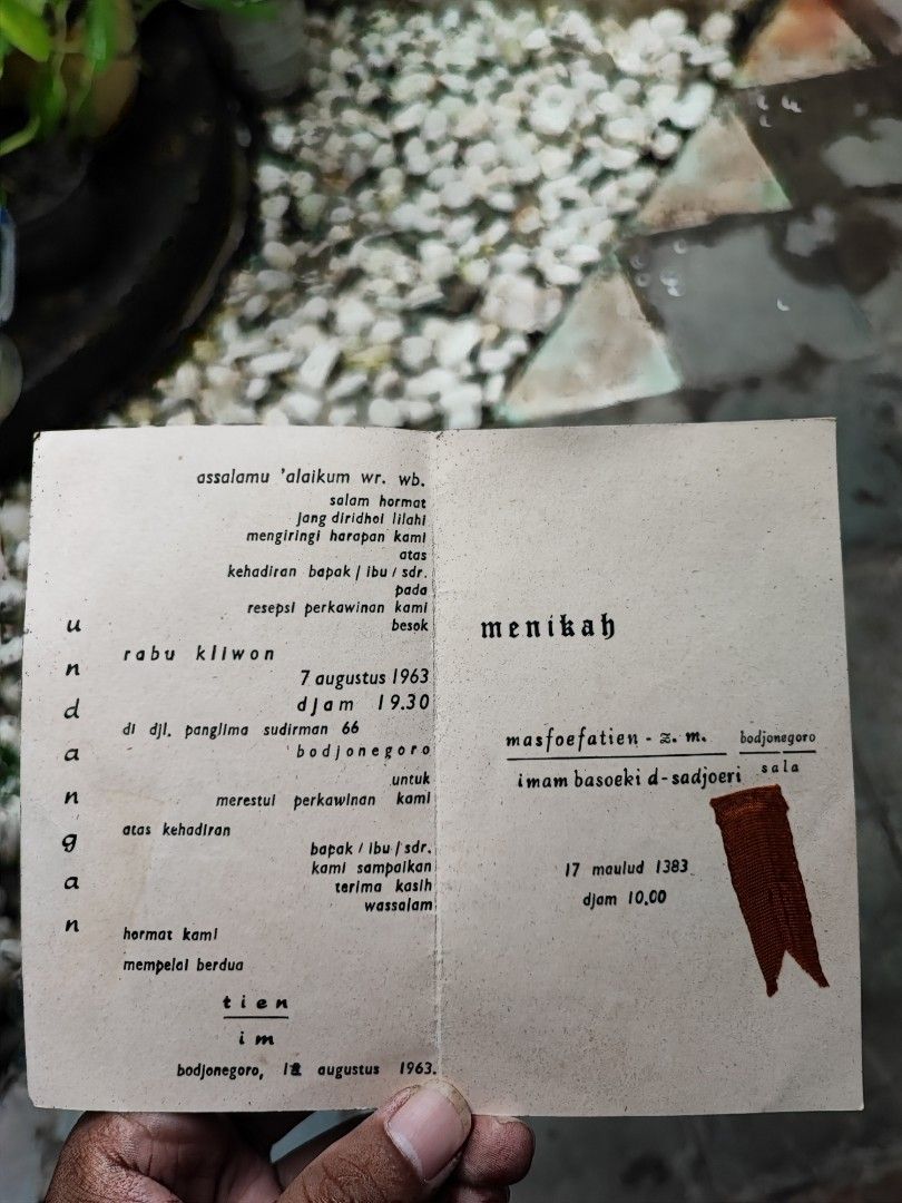 Sepasang Undangan Pernikahan Jadul Awal 1960an, Antik, Pajangan di
