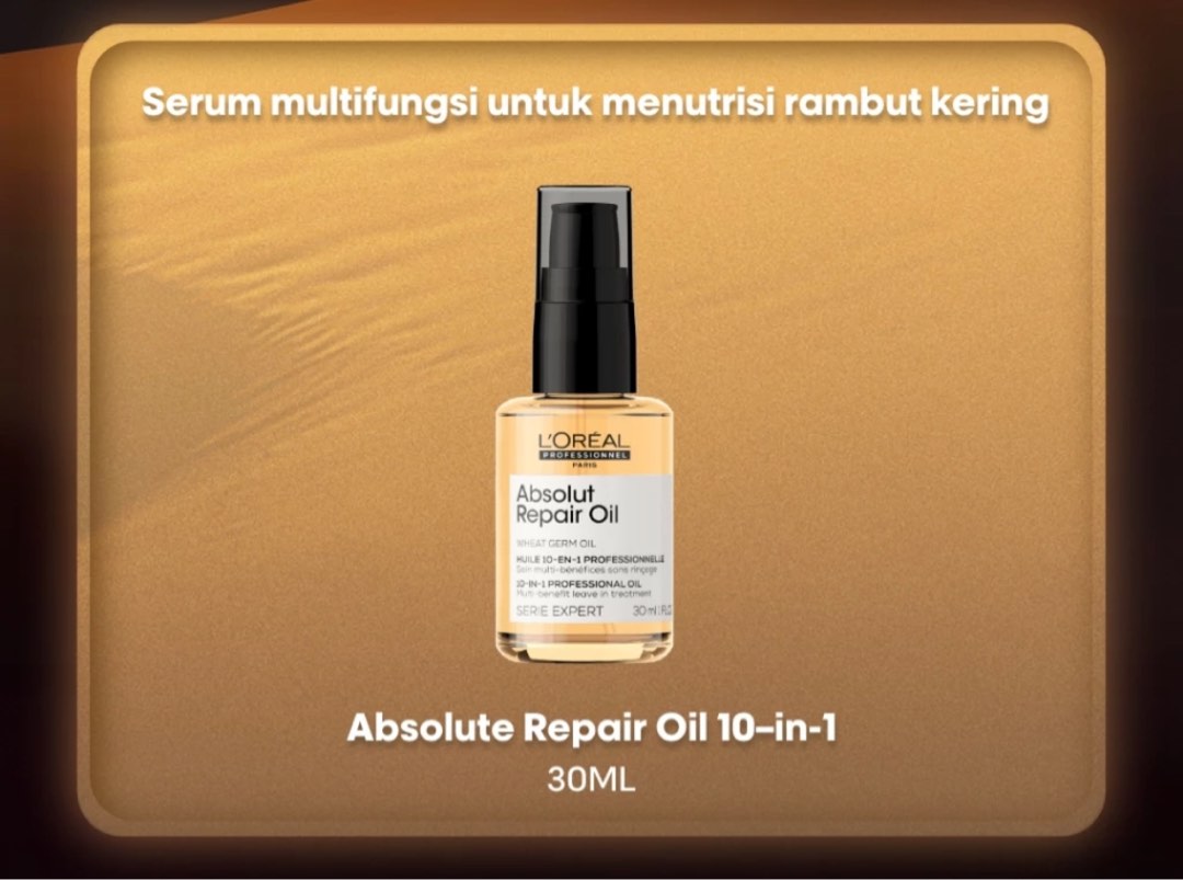 Serie Expert Absolut Repair Oil Hair Serum 90 ml Untuk Rambut Kering by