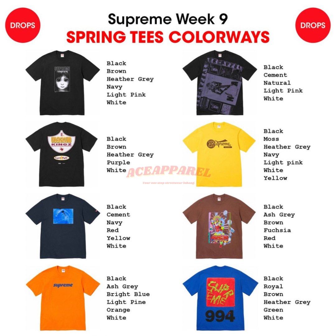 Supreme spring tees cheap
