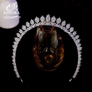 Tiara 3A Cubic Zirconia Bridal Crown Wedding Hair Accessories Crystal Headdress Jewelry