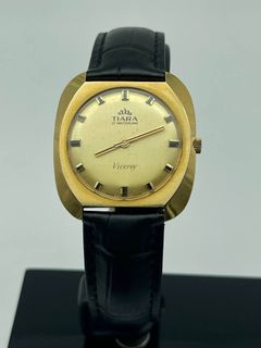 Tiara Of Switzerland Viceroy 26742  Gold Dial Leather Strap