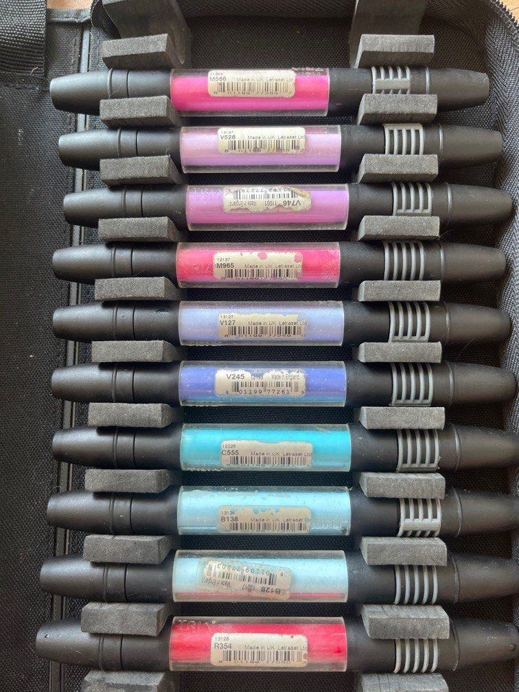 Tria Markers Set (Category: Craft Supplies & Tools) located in Mandaluyong City. Submitted by bei_g (Listing ID 1297435984, Image 1). Description: 🎨 Tria Markers Set of 11 🎨 Comes with case to store markers 🎨 Can also be sold separately, pm for details 🎨 For colors and state of ink, refer to 2nd picture 🎨 Limited offer since will be throwing away if not sold .