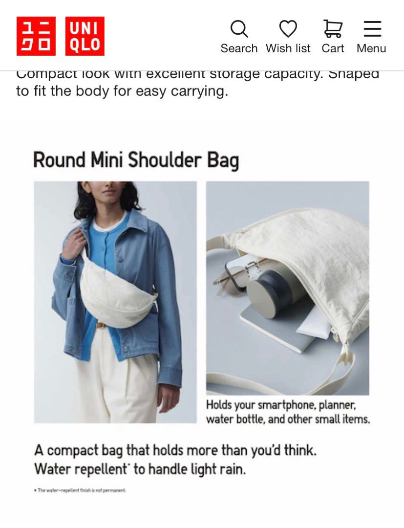 Uniqlo Mini Shoulder Bag - Yellow (Category: Shoulder Bags) located in Manila. Submitted by declutterwithmepls (Listing ID 1297521693, Image 1). Description: ✅ Brand new. Still with tag ✅ Color: Yellow.