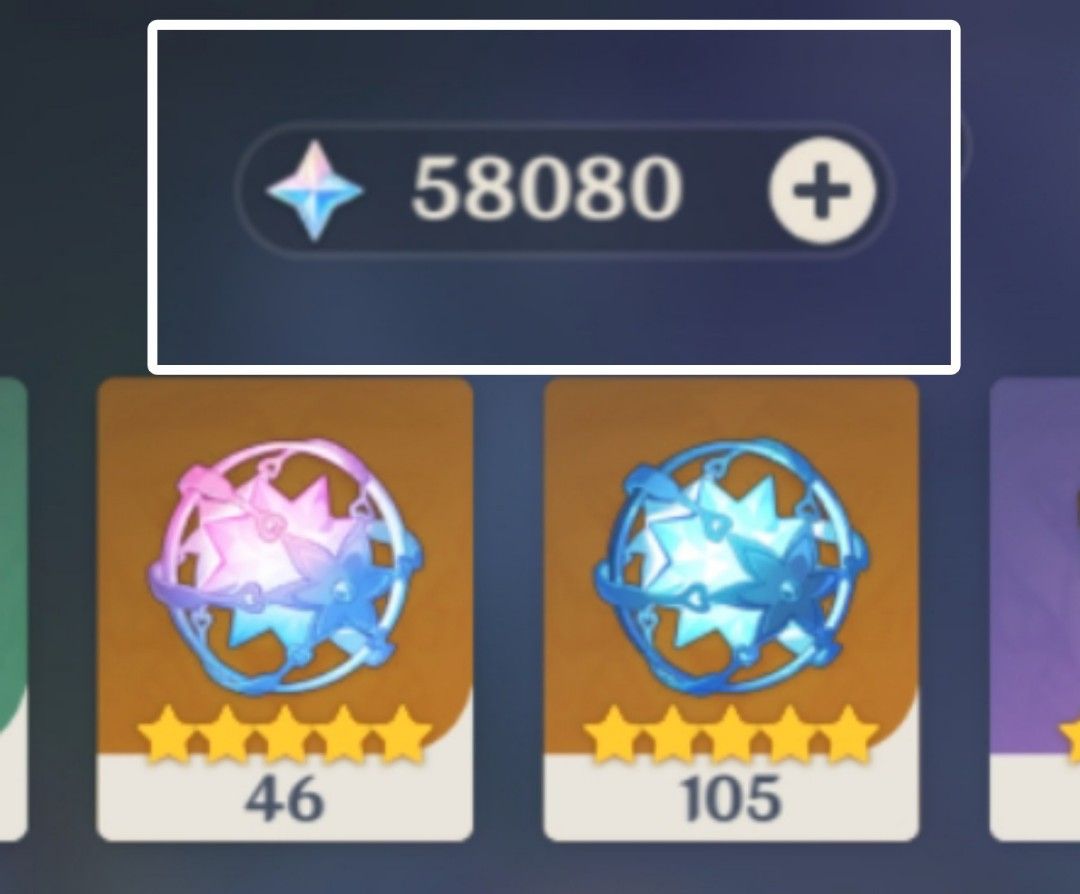 Unrolled / Reroll Genshin Impact Primo Pull Wish Account (Category: Others) located in Manila. Submitted by xinsshope (Listing ID 1297501794, Image 1). Description: Cheap Sale Ar 52+ Asia Server 58,000+ Primogems 46 Pink Fates 101 Blue Fates Unset Email / Bd Gcash Payment only 🤩.