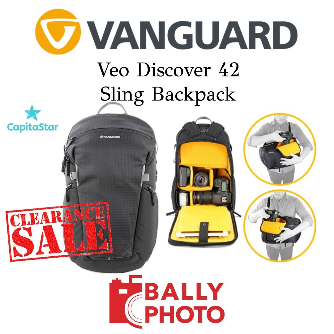 Vanguard Veo Discover 42 Sling Backpack Black Photography Photography Accessories Camera Bags Carriers on Carousell