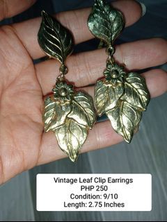 Vintage Leaf Clip Earrings