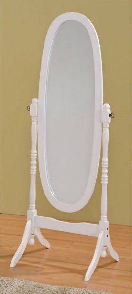 White elegant stand mirror 4ft 11 inches