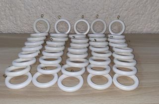 White Wooden Curtain Rings 45pcs take all