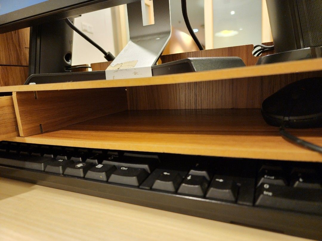 Wooden PC/Laptop Rack + Table Organizer Set, Furniture & Home Living ...