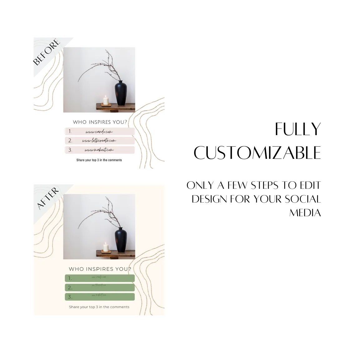 105 Social Media Canva PALE GOLD Instagram Branding Package Templates ...