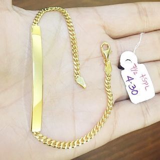 18k Saudi Gold Bar Bracelet 7.5"