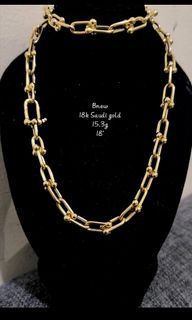 18k Saudi Gold Hardware Necklace