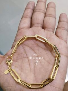 18k Saudi Gold Paperclip Necklace