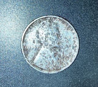1943 Denver mint one cent coin