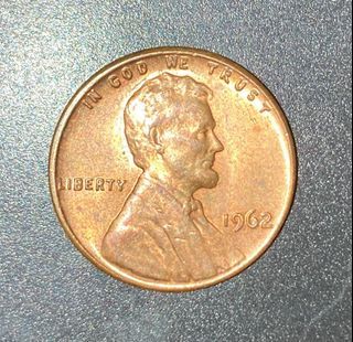 1962 Philadelphia mint one cent coin