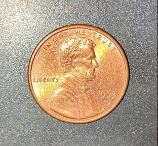 1993 Denver mint one cent coin