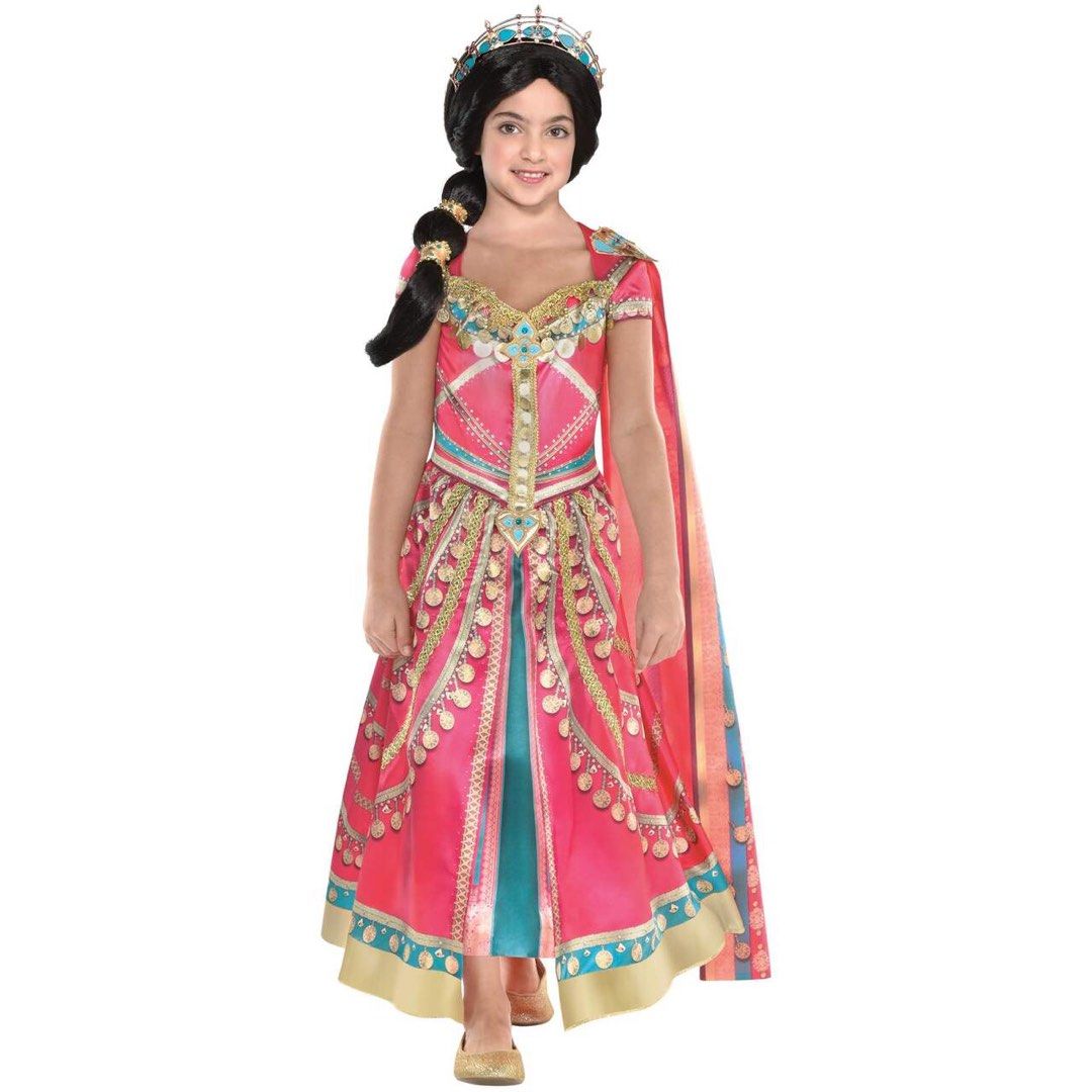 2 3 years 6 7 years Disney Aladdin Princess Jasmine pink dress with crown Halloween Costume Carousell