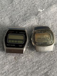 2pcs Vintage Citizen Alarm Watch (For Repair/Restore)Not Working