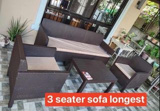 3 seater longest sofa in set rattan sala set plastic rattan
