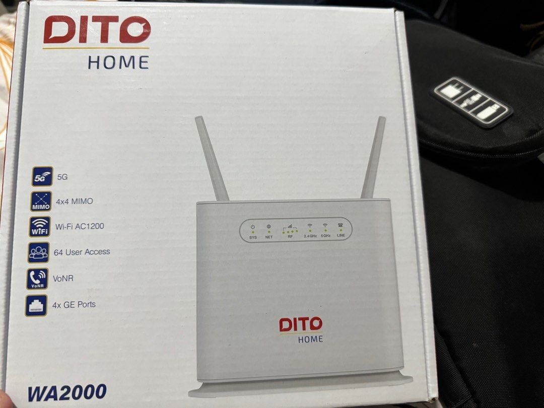 5G Home Wifi - Openline and Modified (Category: Networking) located in Mandaluyong City. Submitted by abc_16 (Listing ID 1301076486, Image 1). Description: Brand new! Openline and modified! Openline: you can use any sim network provider. Modified: installed 2 additional antennas for better indoor coverage. Negotiable!.
