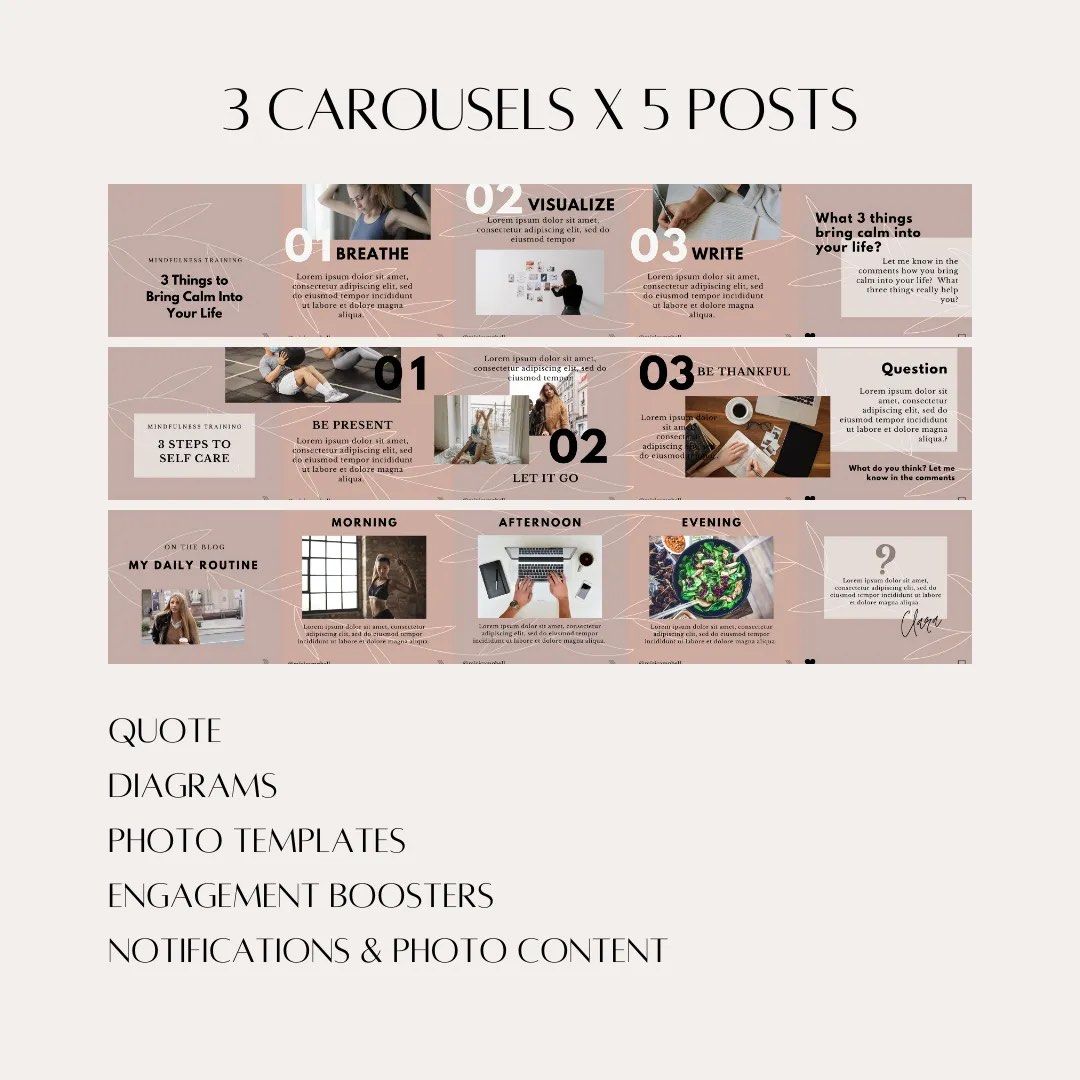 60 Social Media Canva CLARA Instagram Branding Package Templates | 4 ...
