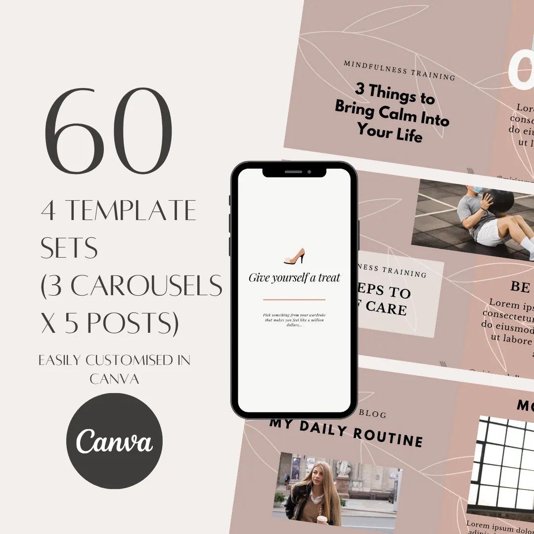 60 Social Media Canva CLARA Instagram Branding Package Templates | 4 ...