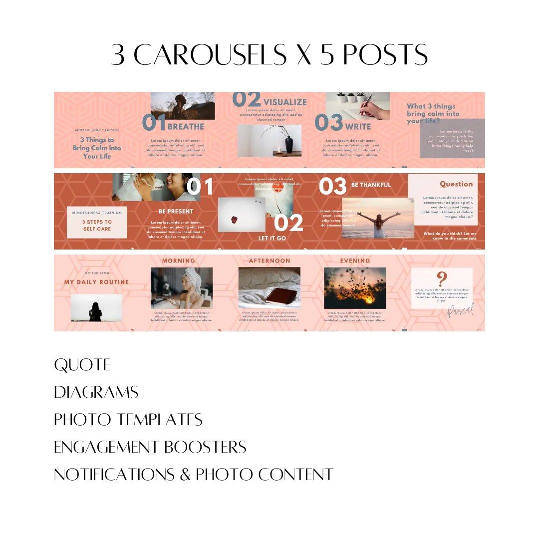 60 Social Media Canva PASCAL Instagram Branding Package Templates | 4 ...