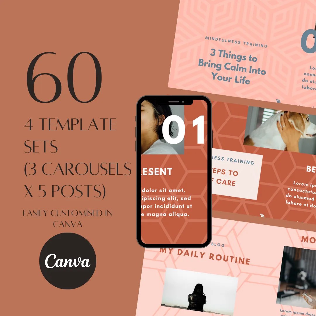 60 Social Media Canva PASCAL Instagram Branding Package Templates | 4 ...