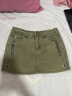 acid wash army green mini cargo shorts