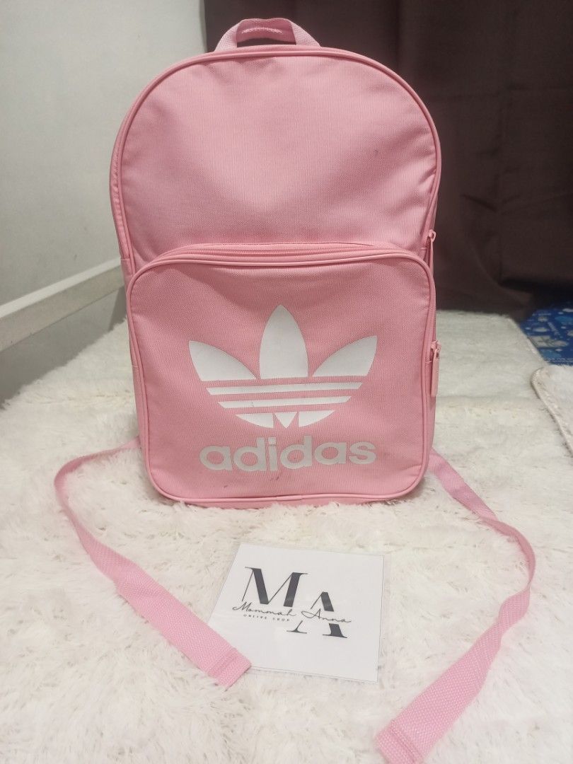 Pink adidas trefoil backpack top