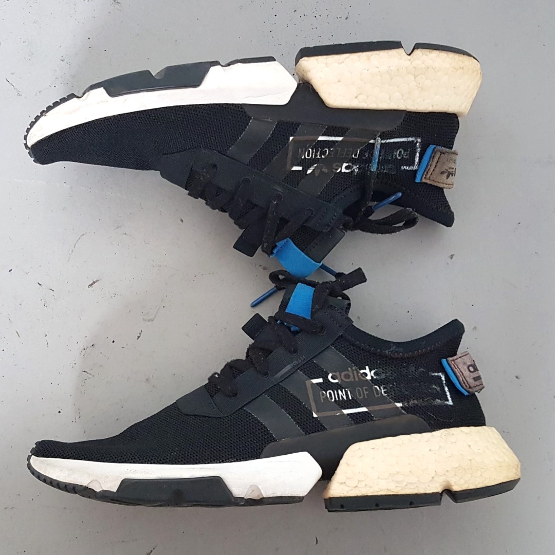 ADIDAS POD S3.1 Shoes Alphatype US 9.5 UK 9 EUR 43 Running Shoes Core Black Bluebird MOD Look Adidas Designer Sneakers Original Gym Workout Yuppie Lifestyle Cult Streetwear Fashion Pop Culture Men s F...
