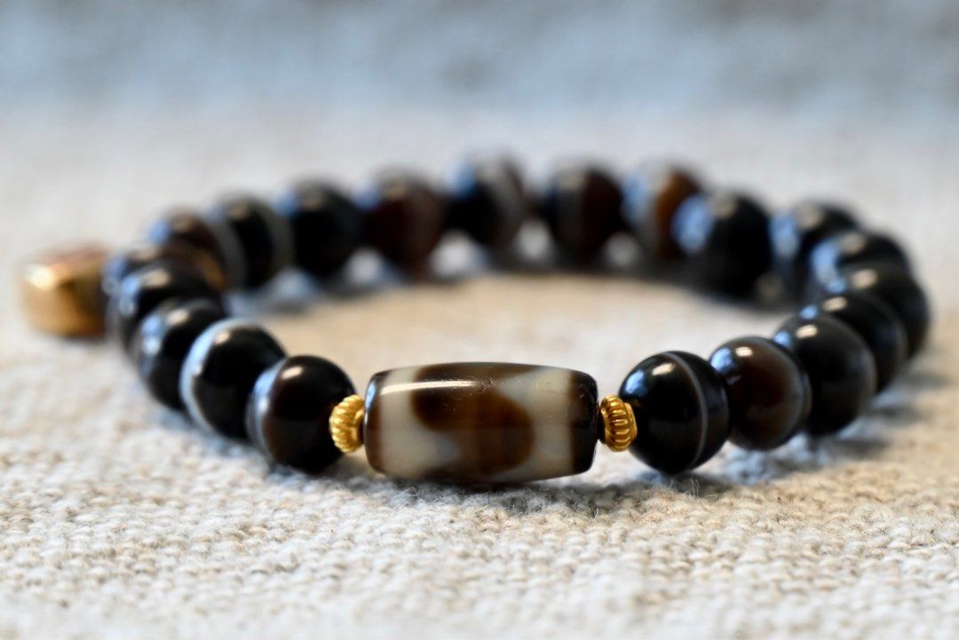 Ancient Dzi and Ramik Beads Bracelet千年至纯天珠和药师珠手串