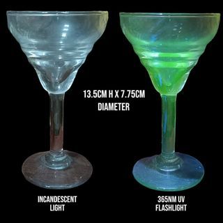 Antique UV Reactive Clear Uranium Wine Glass
