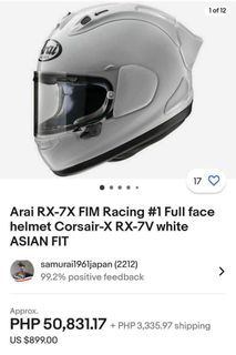 Arai RX-7X Racing full face helmet