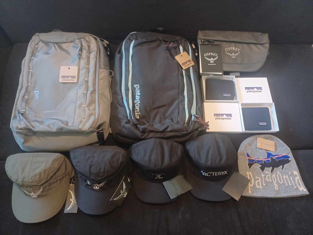 Arcteryx, Patagonia, Osprey (Category: Backpacks) located in Baguio. Submitted by alonzostreet (Listing ID 1300946167, Image 1). Description: All Legit with Tags PATAGONIA - Big Logo Bonnet - Compact Wallet - Tres 25L Convertible Bag ARCTERYX - 5 Panel Label Cap OSPREY - Embroidered Cap - Transporter 1L.