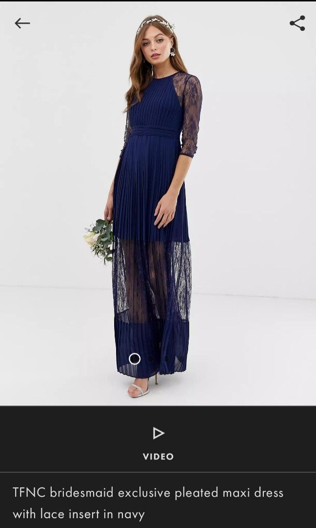 Tfnc bridesmaid exclusive pleated maxi dress online