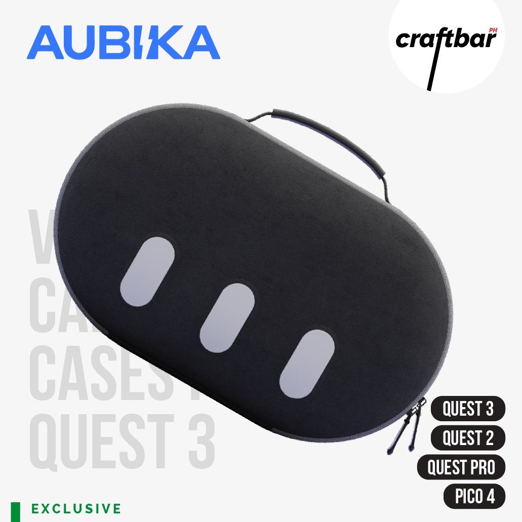 Aubika MEDIUM Hard Carrying Case for Quest 3 | craftbarPH (Category: Virtual Reality) located in Bulacan. Submitted by craftbarph (Listing ID 1300984406, Image 2). Description: Designed to complement your VR journey, the Aubika Carrying Cases offer a unique storage upgrade for your VR headsets, ensuring convenient and stylish protection on the go. Versatile VR Storage Solution The removable velcro partition provides versatile storage options, wit