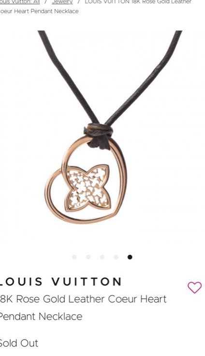 Auth Louis Vuitton Coeur Heart pendant (Category: Jewelry) located in Quezon. Submitted by queenlux15 (Listing ID 1294010998, Image 1). Description: Authentic 💯 Louis Vuitton Coeur Heart pendant Pendant Only❣️ Originally with leather cord chain(Lost) Rare Rose gold Fixed price Heavy .