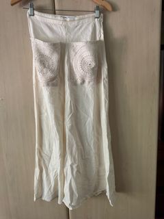 AUTH ZARA LINEN WITH CROCHET POCKET FITS XS TO MEDIUM VERY GOOD QUALITY NICE FIT SWING SKIRT