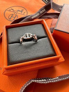 Authentic Hermes Chaine D’Ancre Echainee Ring
