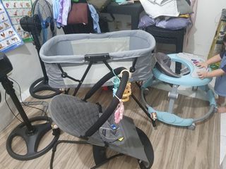 Baby crib rocking chair and baby walker