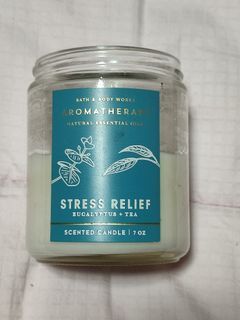 Bath and Body Works Aromatherapy Stress Relief Eucalyptus Tea Single Wick Candle