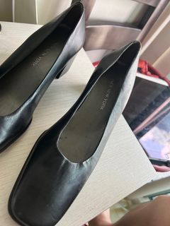 Black leather heels plus size 10-11