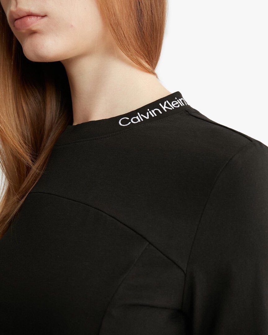 Calvin klein black long sleeve top outlet
