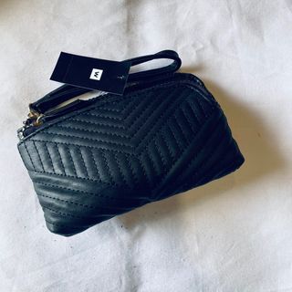 Brand New! Black Chevron Lambskin Style Wallet Pouch Wristlet