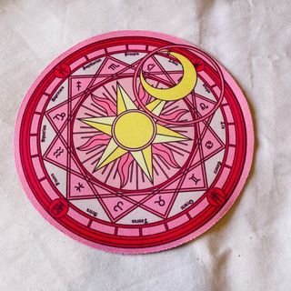 Brand New! Pink and Yellow Astrology Round Mousepad