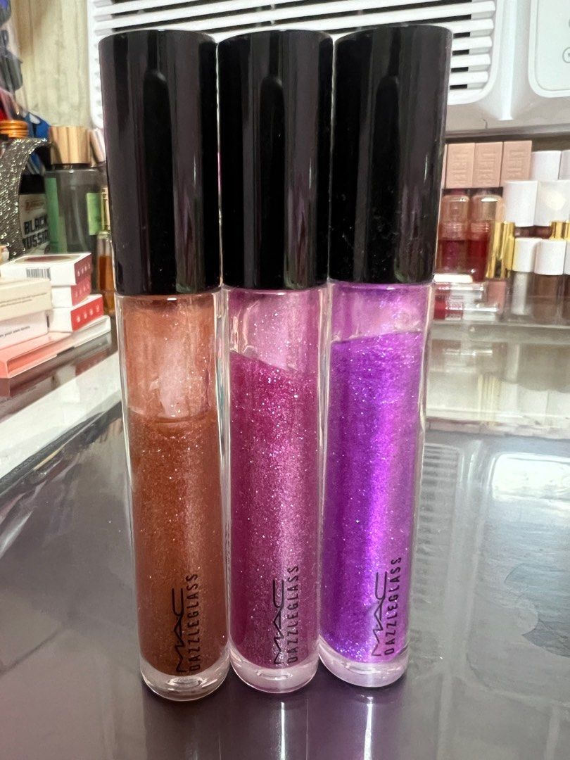 FLASH SALE: BUNDLE Mac Dazzleglass (Category: Makeup) located in Paranaque City. Submitted by wakeupnmakeup.ph (Listing ID 1301056794, Image 1). Description: 400 for all three All authentic Shades on last pic.