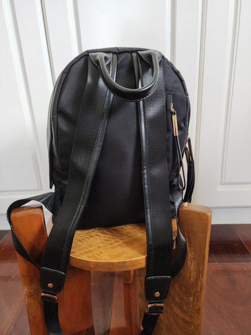 Canvas Leather Strap Backpack Women s Fashion Bags Wallets Backpacks on Carousell
